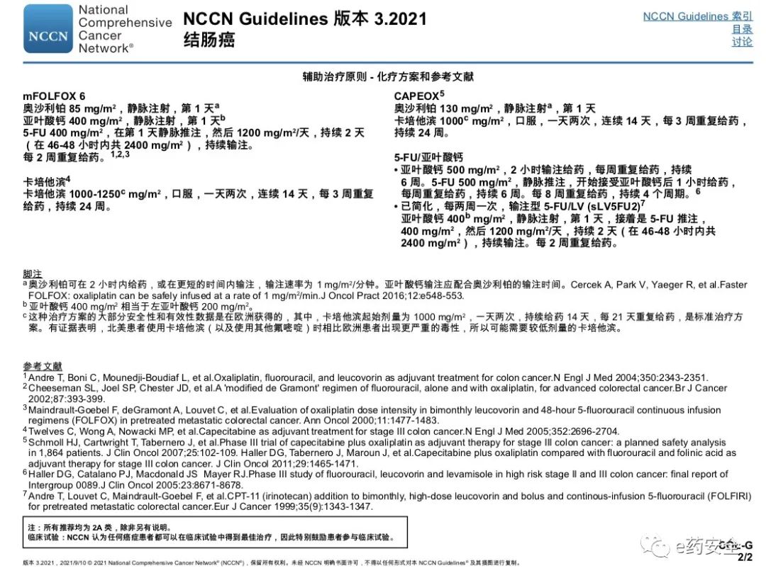 NCCN丨结肠癌临床实践指南2021.3版(中文)