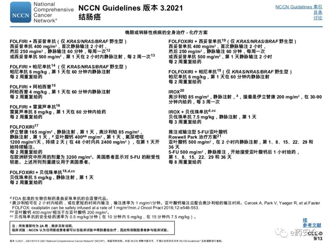 NCCN丨结肠癌临床实践指南2021.3版(中文)