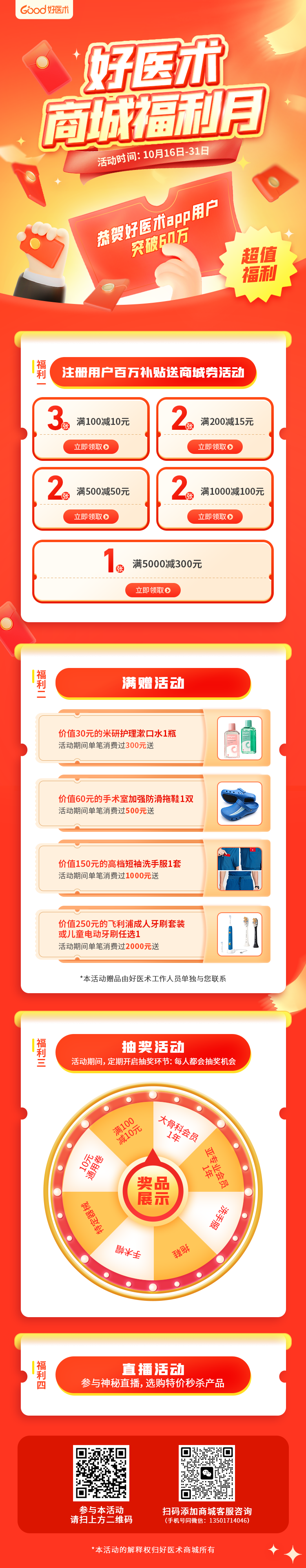 【下血本了】好医术商城福利月，即日起4重福利一并奉上！