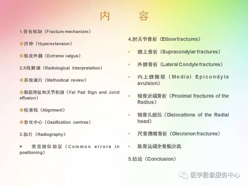 儿童肘关节骨折的分类与诊断要点