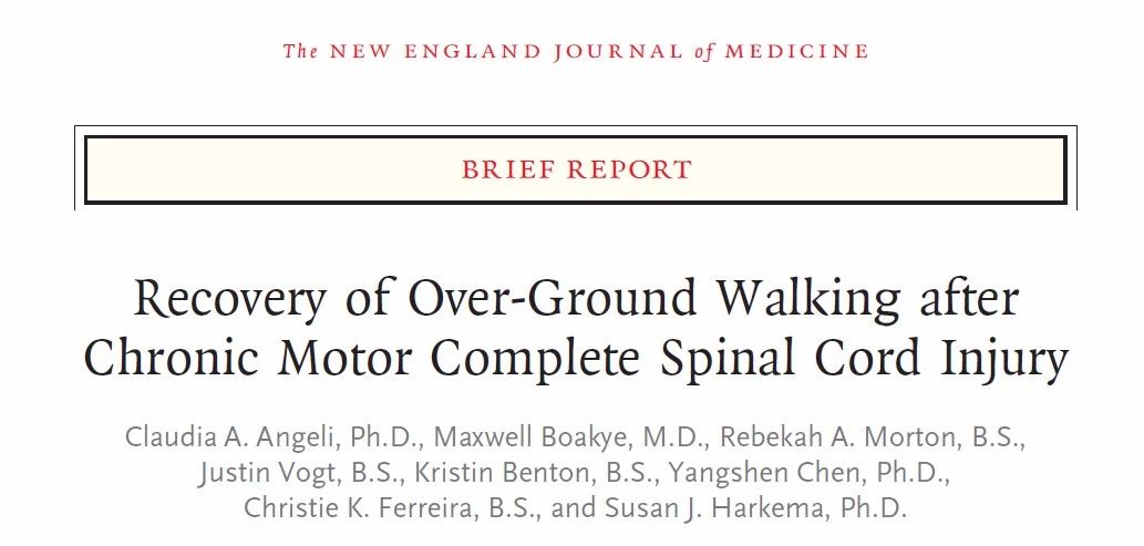 NEJM背靠背NM:完全性脊髓损伤病人重新站立和行走